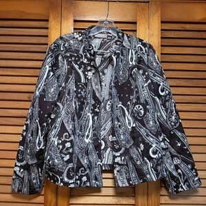 Chico's Open Career Jacket Paisley Pockets Women's Size 1 US Size M (8)